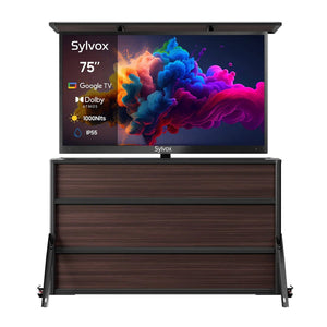 75 Zoll TV-Schrank + Deck Pro QLED 2.0 Outdoor-TV (Halbschatten)