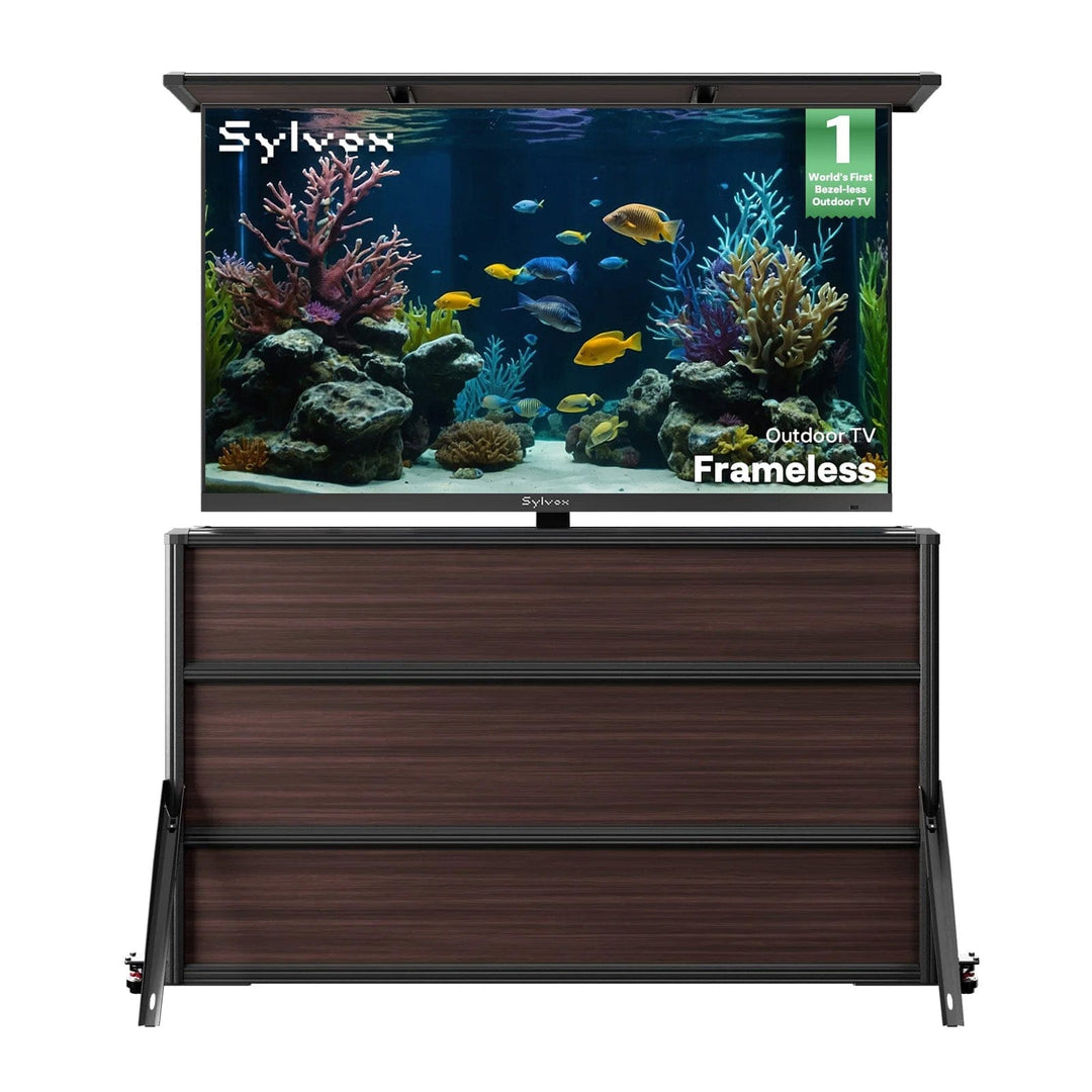 65 Zoll TV-Schrank + Frameless Outdoor-TV (Halbschatten)