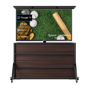 65 Zoll TV-Schrank + Deck Pro 2.0 Outdoor-TV (Halbschatten)