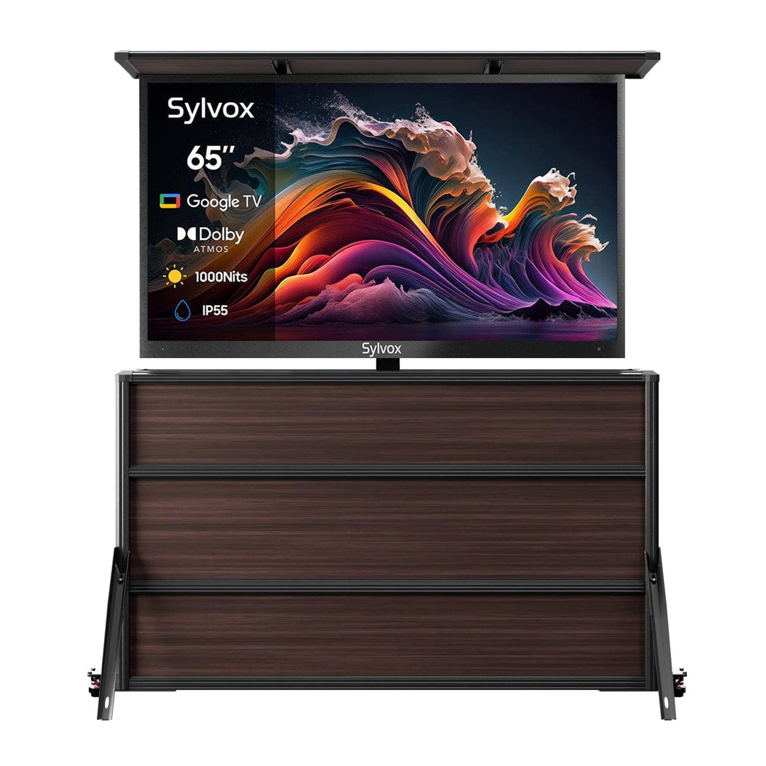 65 Zoll TV-Schrank + Deck Pro QLED 3.0 Outdoor-TV (Halbschatten)