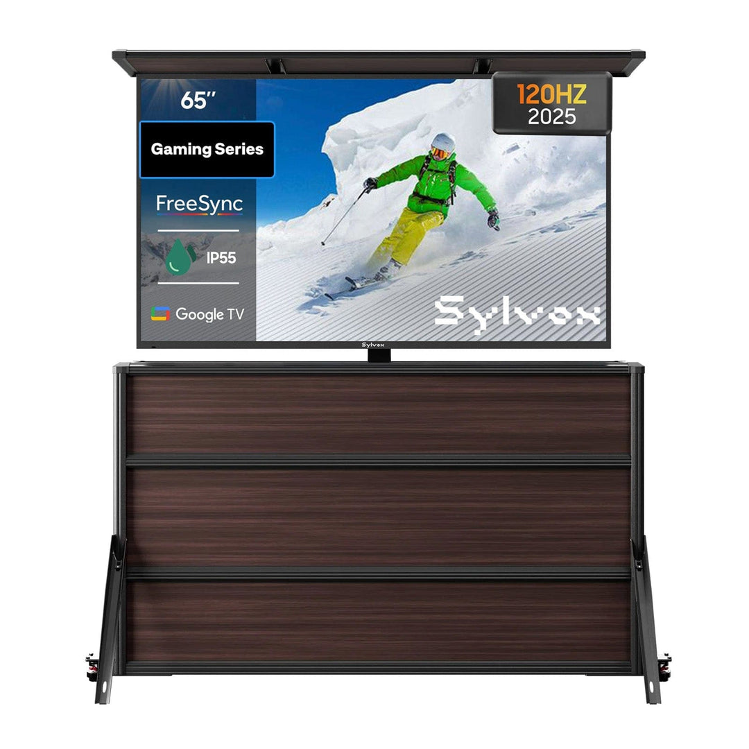 65 Zoll TV-Schrank + Gaming Outdoor-TV (Halbschatten)