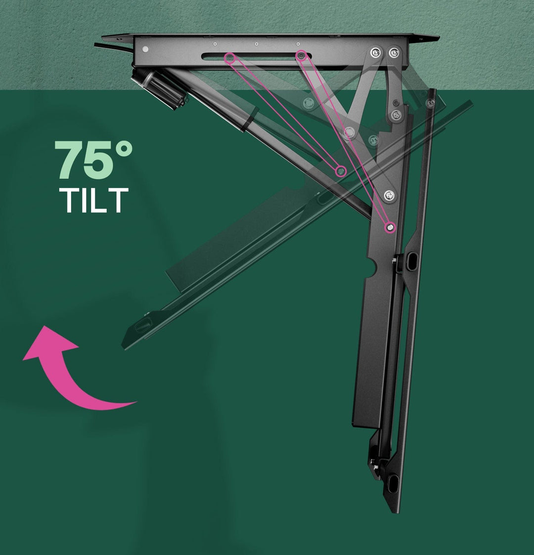 Motorisierte Outdoor TV Deckenhalterung – Wetterfest, Elektrisch Klappbar mit Fernbedienung