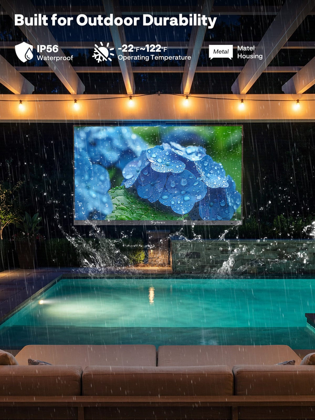 55 Zoll Outdoor Fernseher – 4K Smart TV, ultradünner Rahmen – Frameless Serie