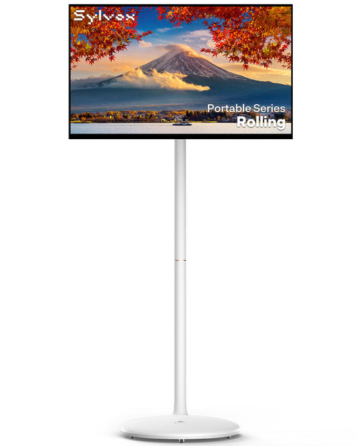 Sylvox 32 Zoll Akku Fernseher | Mobiler Smart TV auf Rollen & Touch