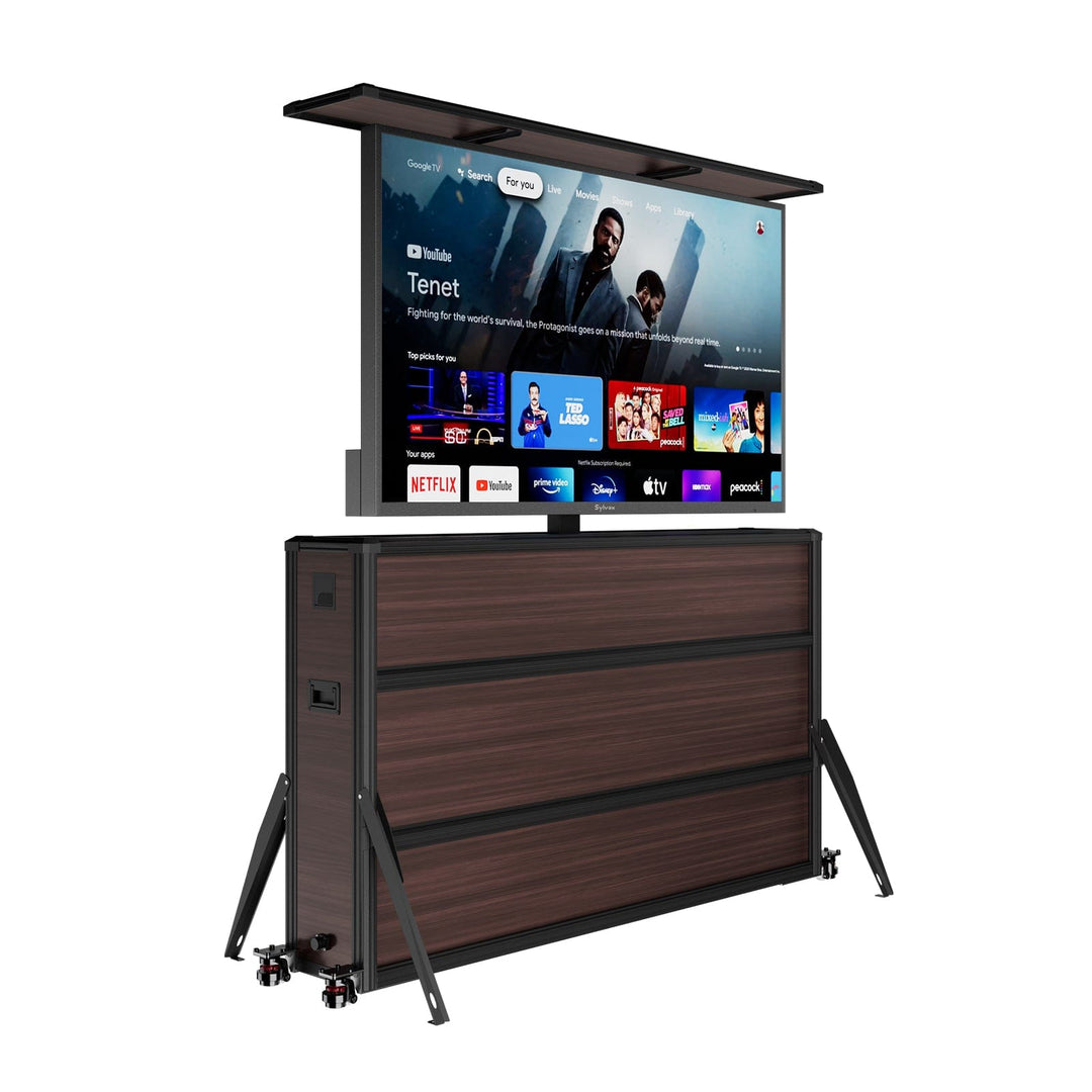 Luxus Outdoor TV Schrank 75 Zoll | Elektrischer Lift versenkbar | Wetterfeste TV-Lösung für Außen