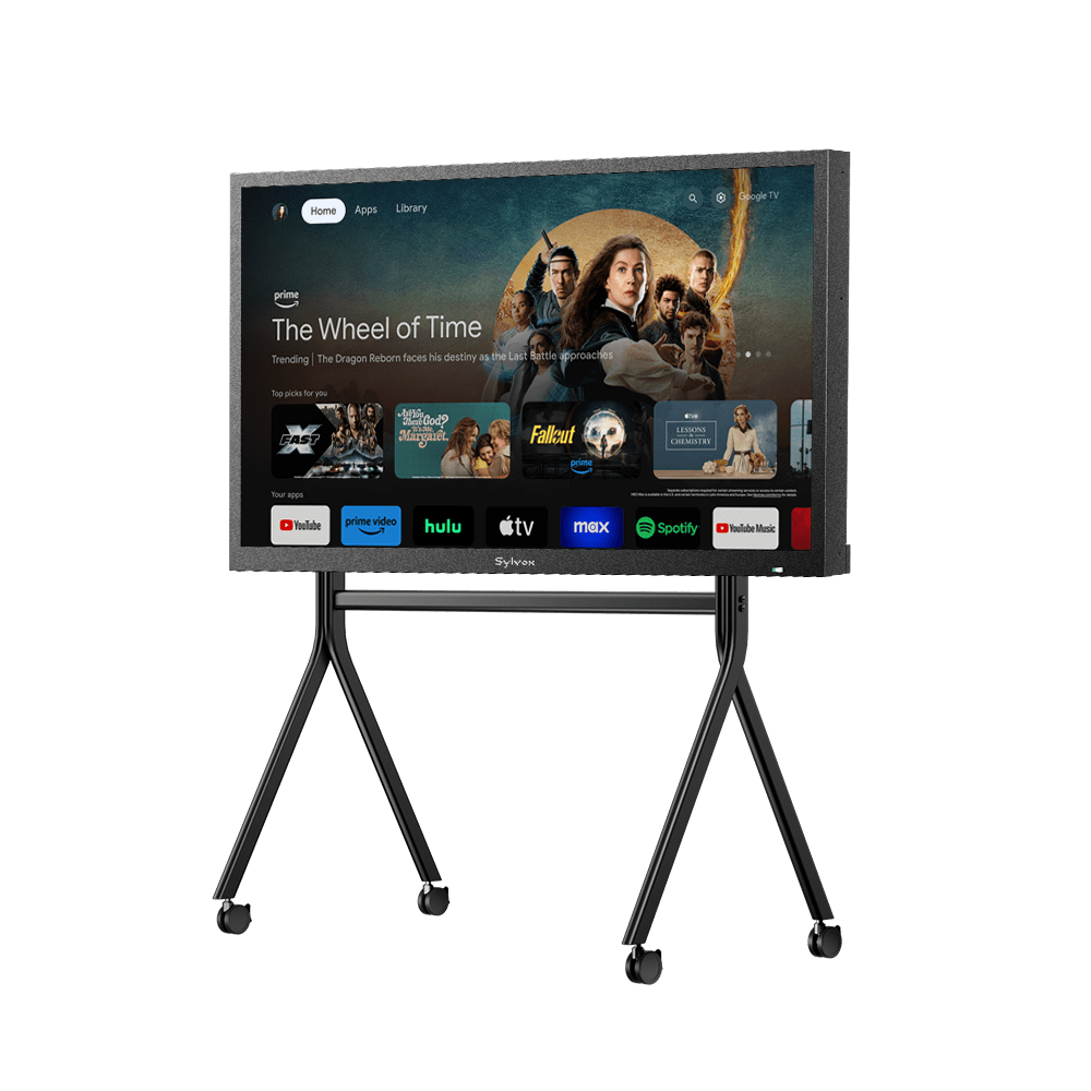 Wetterfester Outdoor TV Ständer rollbar (65-86 Zoll) – Y-Design TV Wagen, Höhenverstellbar, Mobil für Terrasse & Garten