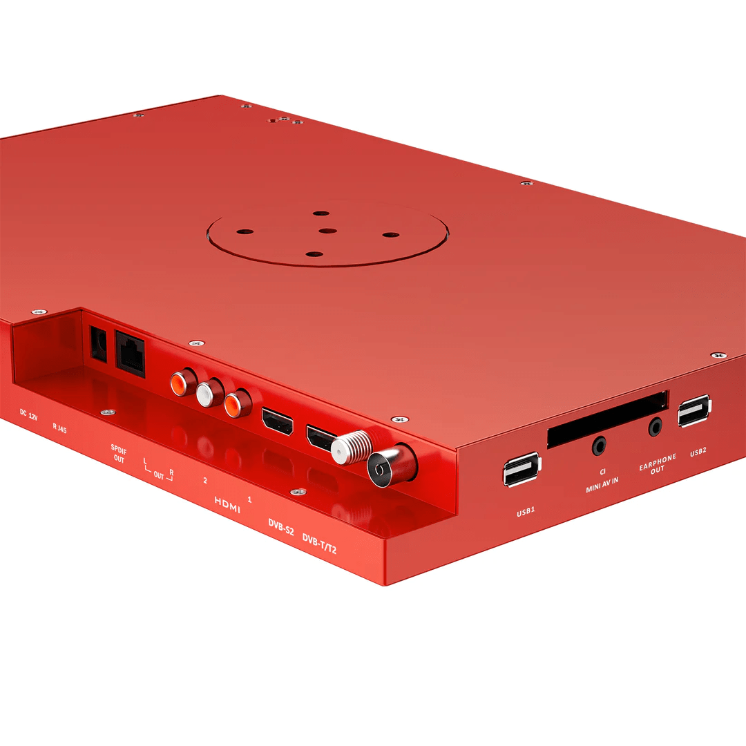 Sylvox 15,6 Zoll Küchenfernseher Rot – Retro Design Unterbau-TV mit Full HD & WLAN